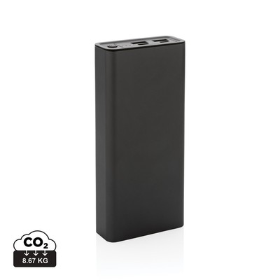 Power bank 20000 mAh Terra, aluminium z recyklingu z nadrukiem Twojego logo, materiał: aluminium, kolor: szary Power bank 20000 mAh Terra, aluminium z recyklingu z nadrukiem Twojego logo, materiał: aluminium, kolor: szary