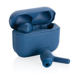 Bezprzewodowe słuchawki douszne Urban Vitamin Alamo ANC z nadrukiem Twojego logo, materiał: plastik, kolor: niebieski