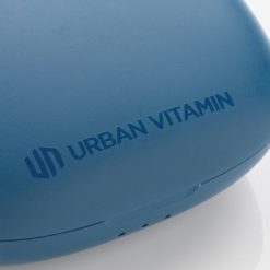 Douszne słuchawki bezprzewodowe Urban Vitamin Byron z nadrukiem Twojego logo, materiał: plastik, kolor: niebieski