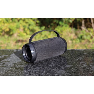 Wodoodporny głośnik bezprzewodowy 6W Soundboom z nadrukiem Twojego logo, kolor: czarny Wodoodporny głośnik bezprzewodowy 6W Soundboom z nadrukiem Twojego logo, kolor: czarny