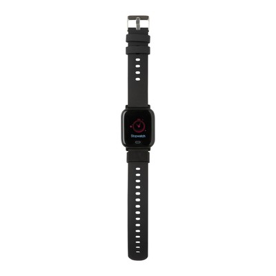 Monitor aktywności Fit Watch, TPE z recyklingu z nadrukiem Twojego logo, materiał: plastik, tpe, kolor: czarny Monitor aktywności Fit Watch, TPE z recyklingu z nadrukiem Twojego logo, materiał: plastik, tpe, kolor: czarny