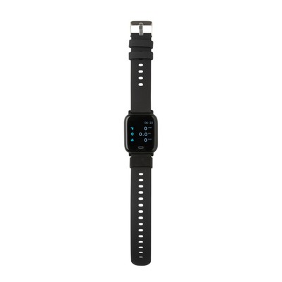 Monitor aktywności Fit Watch, TPE z recyklingu z nadrukiem Twojego logo, materiał: plastik, tpe, kolor: czarny Monitor aktywności Fit Watch, TPE z recyklingu z nadrukiem Twojego logo, materiał: plastik, tpe, kolor: czarny