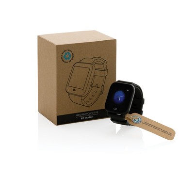 Monitor aktywności Fit Watch, TPE z recyklingu z nadrukiem Twojego logo, materiał: plastik, tpe, kolor: czarny Monitor aktywności Fit Watch, TPE z recyklingu z nadrukiem Twojego logo, materiał: plastik, tpe, kolor: czarny