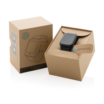 Monitor aktywności Fit Watch, TPE z recyklingu z nadrukiem Twojego logo, materiał: plastik, tpe, kolor: czarny Monitor aktywności Fit Watch, TPE z recyklingu z nadrukiem Twojego logo, materiał: plastik, tpe, kolor: czarny
