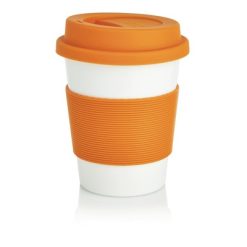 Kubek podróżny 350 ml z PLA z nadrukiem Twojego logo, materiał: pla, kolor: pomarańczowy