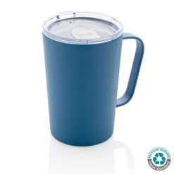 Kubek termiczny 420 ml, stal nierdzewna z recyklingu z nadrukiem Twojego logo, materiał: stal nierdzewna, stal, kolor: niebieski
