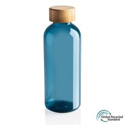 Butelka sportowa 660 ml z RPET z nadrukiem Twojego logo, materiał: bambus, rpet, kolor: niebieski