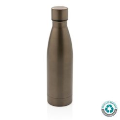 Butelka termiczna 500 ml, stal nierdzewna z recyklingu z nadrukiem Twojego logo, materiał: stal nierdzewna, stal, kolor: brązowy