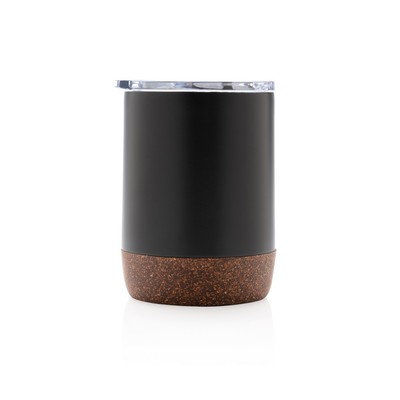 Kubek termiczny 180 ml, stal nierdzewna z recyklingu z nadrukiem Twojego logo, materiał: korek, stal nierdzewna, stal, kolor: czarny Kubek termiczny 180 ml, stal nierdzewna z recyklingu z nadrukiem Twojego logo, materiał: korek, stal nierdzewna, stal, kolor: czarny