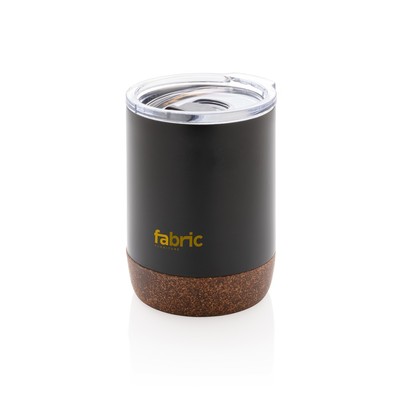 Kubek termiczny 180 ml, stal nierdzewna z recyklingu z nadrukiem Twojego logo, materiał: korek, stal nierdzewna, stal, kolor: czarny Kubek termiczny 180 ml, stal nierdzewna z recyklingu z nadrukiem Twojego logo, materiał: korek, stal nierdzewna, stal, kolor: czarny