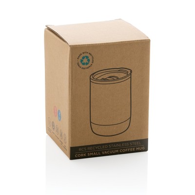 Kubek termiczny 180 ml, stal nierdzewna z recyklingu z nadrukiem Twojego logo, materiał: korek, stal nierdzewna, stal, kolor: czarny Kubek termiczny 180 ml, stal nierdzewna z recyklingu z nadrukiem Twojego logo, materiał: korek, stal nierdzewna, stal, kolor: czarny
