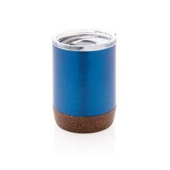 Kubek termiczny 180 ml, stal nierdzewna z recyklingu z nadrukiem Twojego logo, materiał: korek, stal nierdzewna, stal, kolor: niebieski