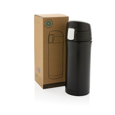 Kubek termiczny 300 ml, stal nierdzewna z recyklingu z nadrukiem Twojego logo, materiał: stal nierdzewna, stal, kolor: czarny Kubek termiczny 300 ml, stal nierdzewna z recyklingu z nadrukiem Twojego logo, materiał: stal nierdzewna, stal, kolor: czarny