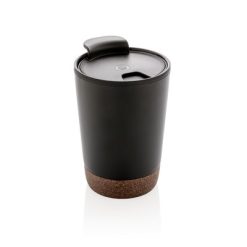 Kubek termiczny 300 ml, PP z recyklingu z nadrukiem Twojego logo, materiał: stal nierdzewna, stal, kolor: czarny