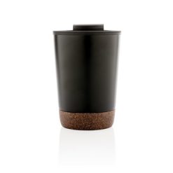 Kubek termiczny 300 ml, PP z recyklingu z nadrukiem Twojego logo, materiał: stal nierdzewna, stal, kolor: czarny