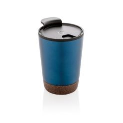 Kubek termiczny 300 ml, PP z recyklingu z nadrukiem Twojego logo, materiał: stal nierdzewna, stal, kolor: niebieski