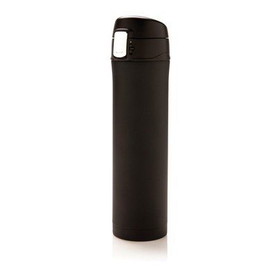 Kubek termiczny 450 ml, stal nierdzewna z recyklingu z nadrukiem Twojego logo, materiał: stal nierdzewna, stal, kolor: czarny Kubek termiczny 450 ml, stal nierdzewna z recyklingu z nadrukiem Twojego logo, materiał: stal nierdzewna, stal, kolor: czarny
