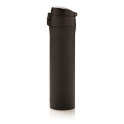 Kubek termiczny 450 ml, stal nierdzewna z recyklingu z nadrukiem Twojego logo, materiał: stal nierdzewna, stal, kolor: czarny