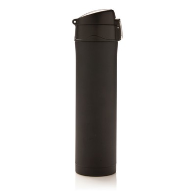 Kubek termiczny 450 ml, stal nierdzewna z recyklingu z nadrukiem Twojego logo, materiał: stal nierdzewna, stal, kolor: czarny Kubek termiczny 450 ml, stal nierdzewna z recyklingu z nadrukiem Twojego logo, materiał: stal nierdzewna, stal, kolor: czarny