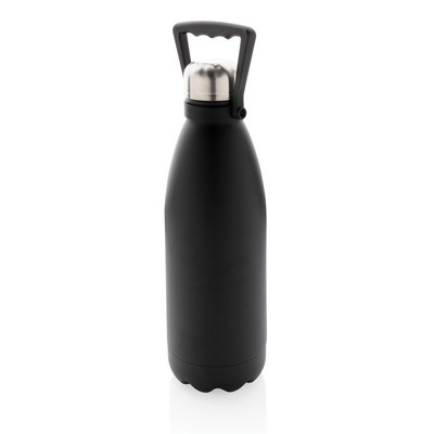 Butelka termiczna 1500 ml, stal nierdzewna z recyklingu z nadrukiem Twojego logo, materiał: stal nierdzewna, stal, kolor: czarny Butelka termiczna 1500 ml, stal nierdzewna z recyklingu z nadrukiem Twojego logo, materiał: stal nierdzewna, stal, kolor: czarny