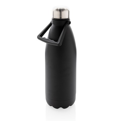 Butelka termiczna 1500 ml, stal nierdzewna z recyklingu z nadrukiem Twojego logo, materiał: stal nierdzewna, stal, kolor: czarny Butelka termiczna 1500 ml, stal nierdzewna z recyklingu z nadrukiem Twojego logo, materiał: stal nierdzewna, stal, kolor: czarny