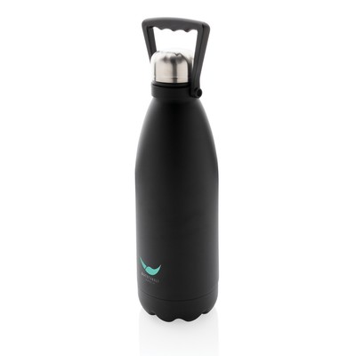 Butelka termiczna 1500 ml, stal nierdzewna z recyklingu z nadrukiem Twojego logo, materiał: stal nierdzewna, stal, kolor: czarny Butelka termiczna 1500 ml, stal nierdzewna z recyklingu z nadrukiem Twojego logo, materiał: stal nierdzewna, stal, kolor: czarny