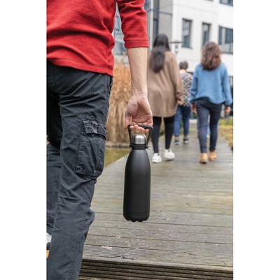 Butelka termiczna 1500 ml, stal nierdzewna z recyklingu z nadrukiem Twojego logo, materiał: stal nierdzewna, stal, kolor: czarny Butelka termiczna 1500 ml, stal nierdzewna z recyklingu z nadrukiem Twojego logo, materiał: stal nierdzewna, stal, kolor: czarny