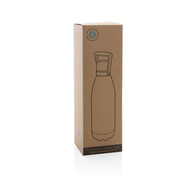 Butelka termiczna 1500 ml, stal nierdzewna z recyklingu z nadrukiem Twojego logo, materiał: stal nierdzewna, stal, kolor: czarny Butelka termiczna 1500 ml, stal nierdzewna z recyklingu z nadrukiem Twojego logo, materiał: stal nierdzewna, stal, kolor: czarny
