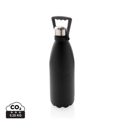 Butelka termiczna 1500 ml, stal nierdzewna z recyklingu z nadrukiem Twojego logo, materiał: stal nierdzewna, stal, kolor: czarny Butelka termiczna 1500 ml, stal nierdzewna z recyklingu z nadrukiem Twojego logo, materiał: stal nierdzewna, stal, kolor: czarny