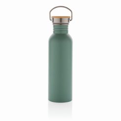 Butelka sportowa 700 ml z nadrukiem Twojego logo, materiał: bambus, stal nierdzewna, stal, kolor: zielony