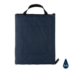 Koc piknikowy AWARE™ RPET z nadrukiem Twojego logo, materiał: rpet, kolor: niebieski