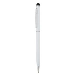 Cienki długopis, touch pen z nadrukiem Twojego logo, materiał: aluminium, kolor: biały