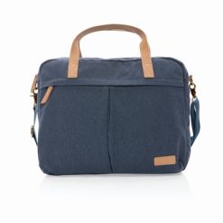 Torba na laptopa 15,6" AWARE™ z nadrukiem Twojego logo, materiał: pu, bawełna, kolor: niebieski
