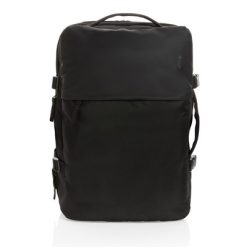Plecak na laptopa 15,6" Swiss Peak AWARE™ RPET z nadrukiem Twojego logo, materiał: pu, rpet, kolor: czarny
