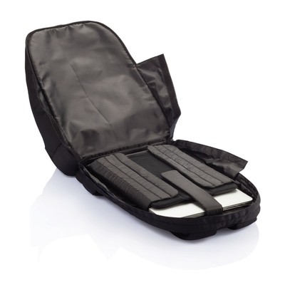 Plecak na laptopa 15,6" AWARE™ RPET z nadrukiem Twojego logo, materiał: rpet, kolor: czarny Plecak na laptopa 15,6" AWARE™ RPET z nadrukiem Twojego logo, materiał: rpet, kolor: czarny