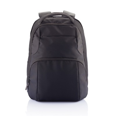 Plecak na laptopa 15,6" AWARE™ RPET z nadrukiem Twojego logo, materiał: rpet, kolor: czarny Plecak na laptopa 15,6" AWARE™ RPET z nadrukiem Twojego logo, materiał: rpet, kolor: czarny