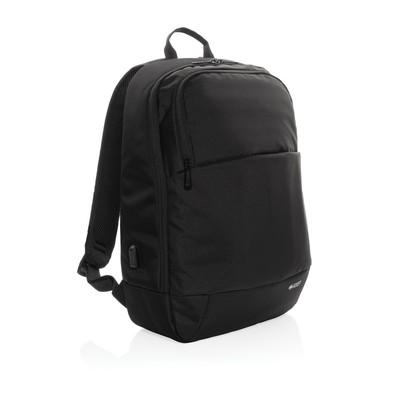 Plecak na laptopa 15,6" Swiss Peak AWARE™ RPET z nadrukiem Twojego logo, materiał: rpet, kolor: czarny Plecak na laptopa 15,6" Swiss Peak AWARE™ RPET z nadrukiem Twojego logo, materiał: rpet, kolor: czarny