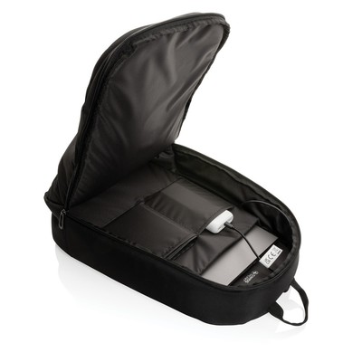 Plecak na laptopa 15,6" Swiss Peak AWARE™ RPET z nadrukiem Twojego logo, materiał: rpet, kolor: czarny Plecak na laptopa 15,6" Swiss Peak AWARE™ RPET z nadrukiem Twojego logo, materiał: rpet, kolor: czarny