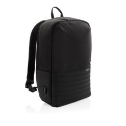 Plecak chroniący przed kieszonkowcami Swiss Peak AWARE™ RPET z nadrukiem Twojego logo, materiał: pu, rpet, kolor: czarny