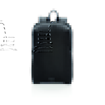 Plecak na laptopa Swiss Peak AWARE™, ochrona RFID z nadrukiem Twojego logo, materiał: rpet, kolor: czarny Plecak na laptopa Swiss Peak AWARE™, ochrona RFID z nadrukiem Twojego logo, materiał: rpet, kolor: czarny