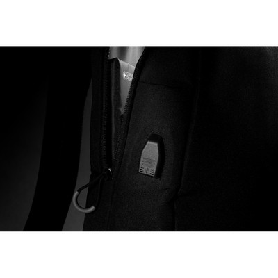 Plecak na laptopa Swiss Peak AWARE™, ochrona RFID z nadrukiem Twojego logo, materiał: rpet, kolor: czarny Plecak na laptopa Swiss Peak AWARE™, ochrona RFID z nadrukiem Twojego logo, materiał: rpet, kolor: czarny