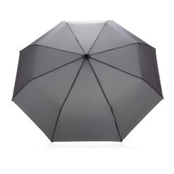 Mały bambusowy parasol 20.5" AWARE™ RPET z nadrukiem Twojego logo, materiał: metal, rpet, kolor: szary