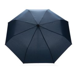Mały bambusowy parasol 20.5" AWARE™ RPET z nadrukiem Twojego logo, materiał: metal, rpet, kolor: niebieski
