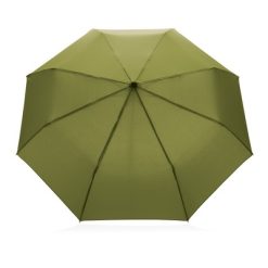 Mały bambusowy parasol 20.5" AWARE™ RPET z nadrukiem Twojego logo, materiał: metal, rpet, kolor: zielony