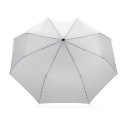 Mały parasol automatyczny 21" AWARE™ RPET z nadrukiem Twojego logo, materiał: rpet, kolor: biały