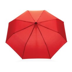 Mały parasol automatyczny 21" AWARE™ RPET z nadrukiem Twojego logo, materiał: rpet, kolor: czerwony