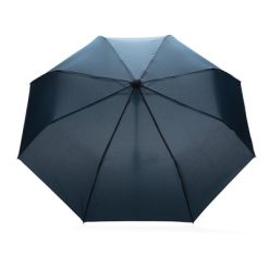 Mały parasol automatyczny 21" AWARE™ RPET z nadrukiem Twojego logo, materiał: rpet, kolor: niebieski