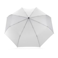 Bambusowy parasol automatyczny 21" AWARE™ RPET z nadrukiem Twojego logo, materiał: metal, rpet, kolor: biały