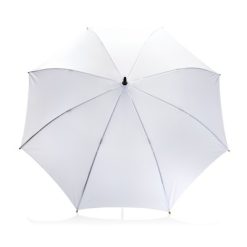 Bambusowy parasol automatyczny 23" AWARE™ RPET z nadrukiem Twojego logo, materiał: metal, rpet, kolor: biały