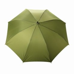 Bambusowy parasol automatyczny 23" AWARE™ RPET z nadrukiem Twojego logo, materiał: metal, rpet, kolor: zielony